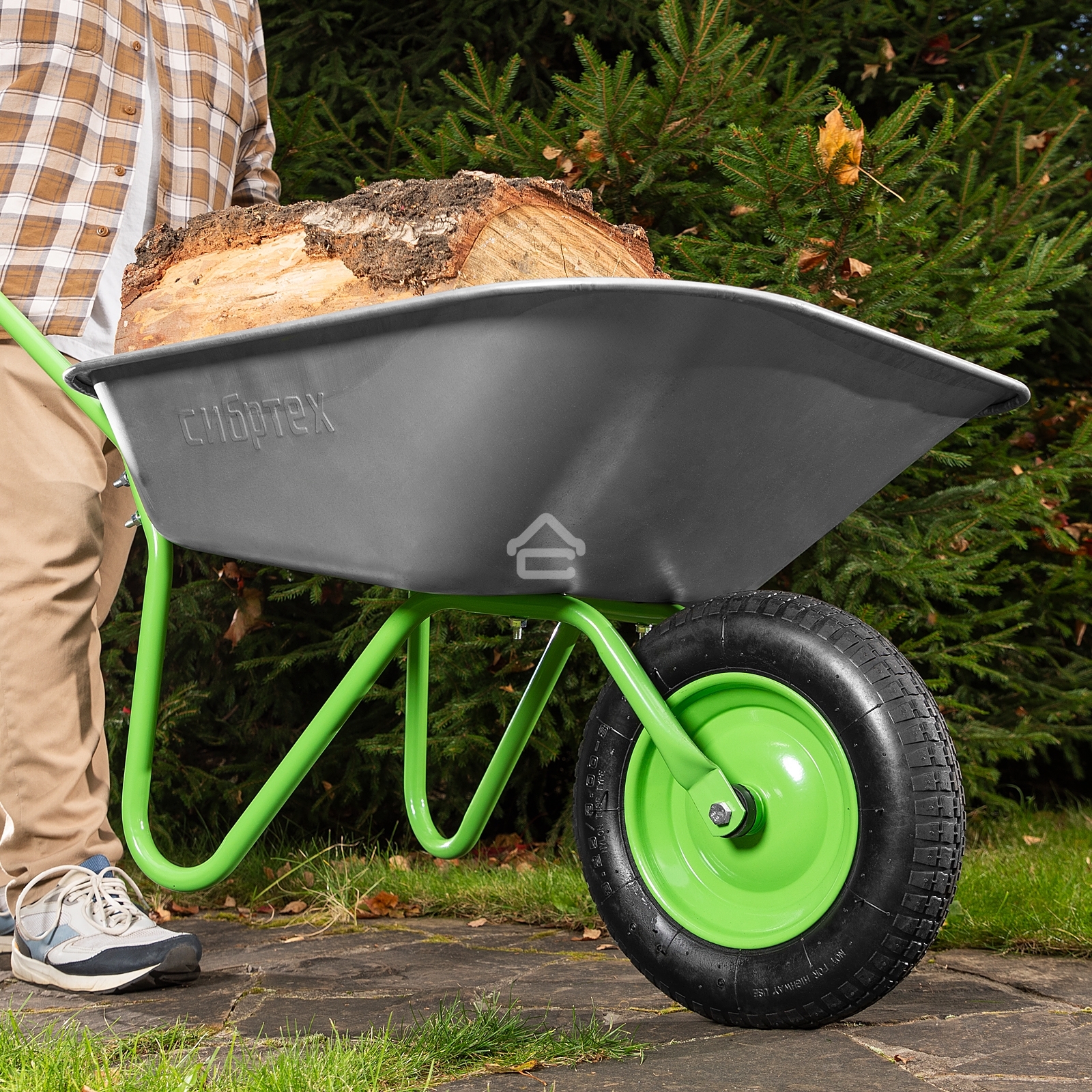 Тачка садовая Сибртех одноколесная облегченная, объем 65 л