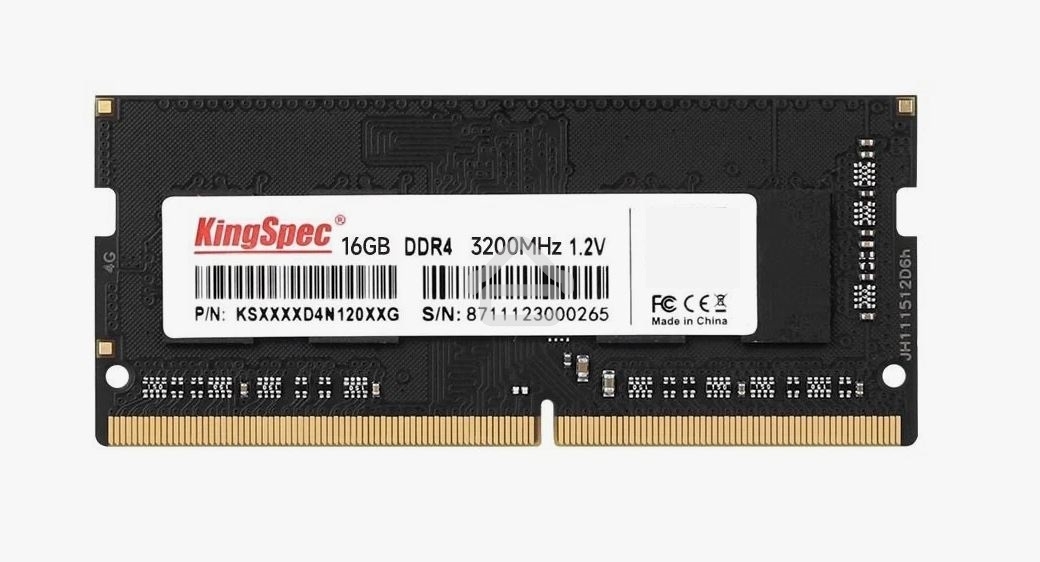 Оперативная память KingSpec, DDR4, 16GB (1x16 GB), 3200 MHz, CL17, SO-DIMM