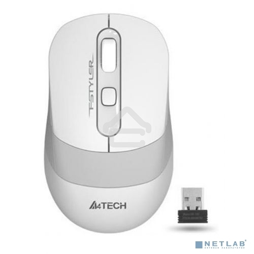 Мышь беспроводная A4Tech Fstyler FG10 белый/серый, 2000 dpi, радиоканал, USB, кнопки - 4
