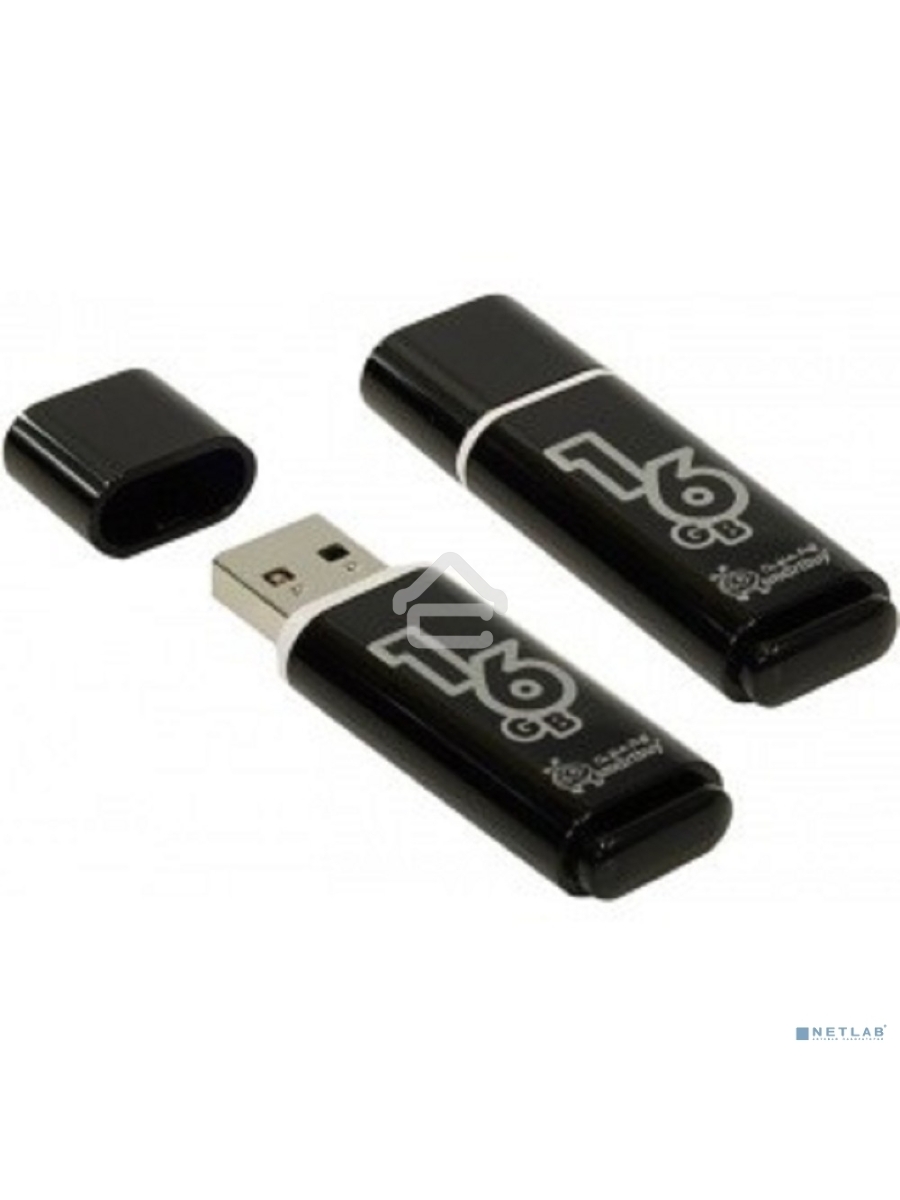 Флеш диск Smartbuy 16Gb Glossy series Black SB16GBGS-K