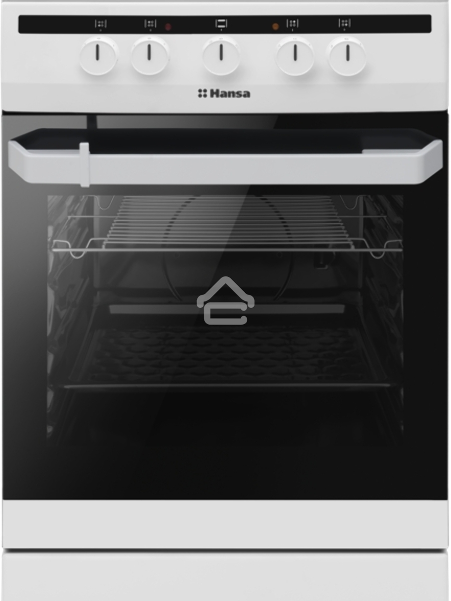 Плита электрическая Hansa FCCW54002 белый, конфорок 4 шт, духовка 68 л, 50 см x 85 см x 60 см