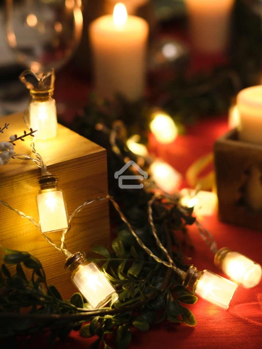 Гирлянда светодиодная «Баночки» 1.5 м, 10 LED, прозрачный ПВХ, цвет свечения теплый белый, 2 х АА (батарейки не в комплекте) NEON-NIGHT