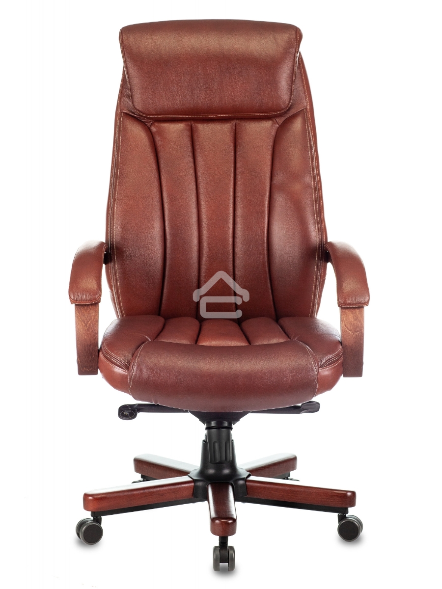 Кресло руководителя Бюрократ T-9922WALNUT светло-коричневый Leather Eichel, кожа, крестовина дерево