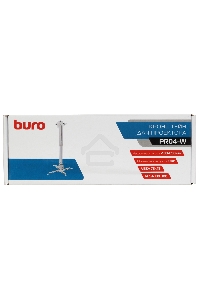 Кронштейн для проектора Buro PR04-W белый макс.20кг потолочный поворот и наклон