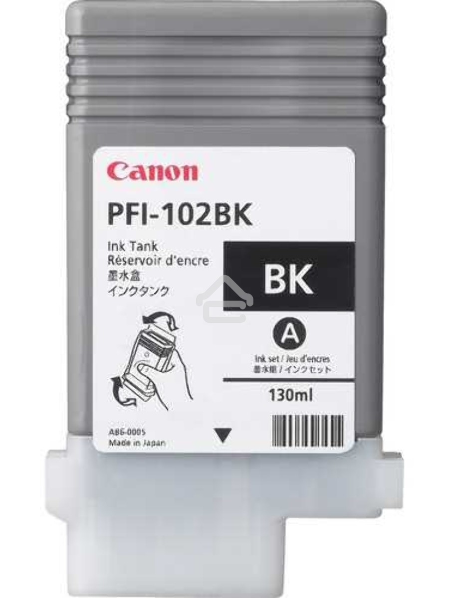 Картридж струйный Canon PFI-102Bk (0895B001) черный (130 мл.) для Canon iPF605, iPF610, iPF650, iPF655, iPF710, iPF750, iPF755, LP17, iPF510