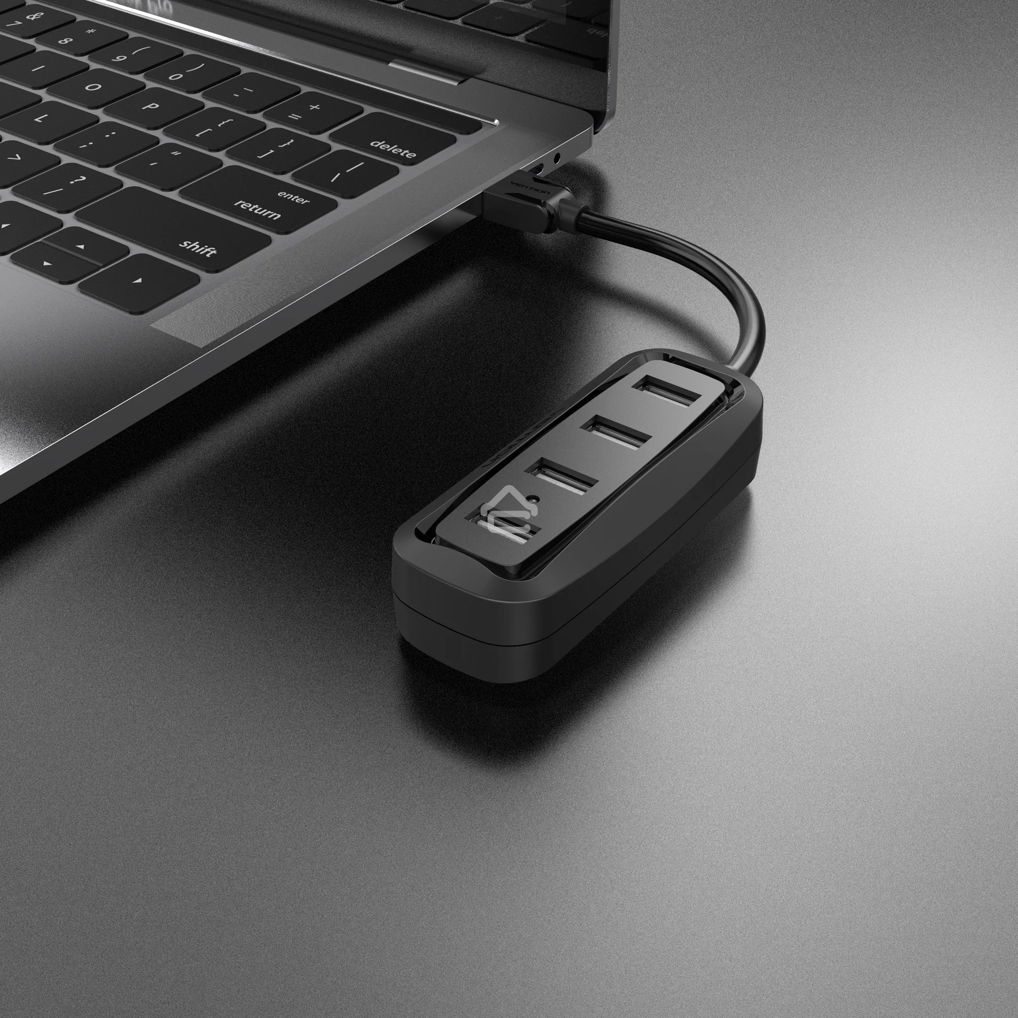 Концентратор Vention USB 2.0 на 4 порта черный VAS-J43-B015
