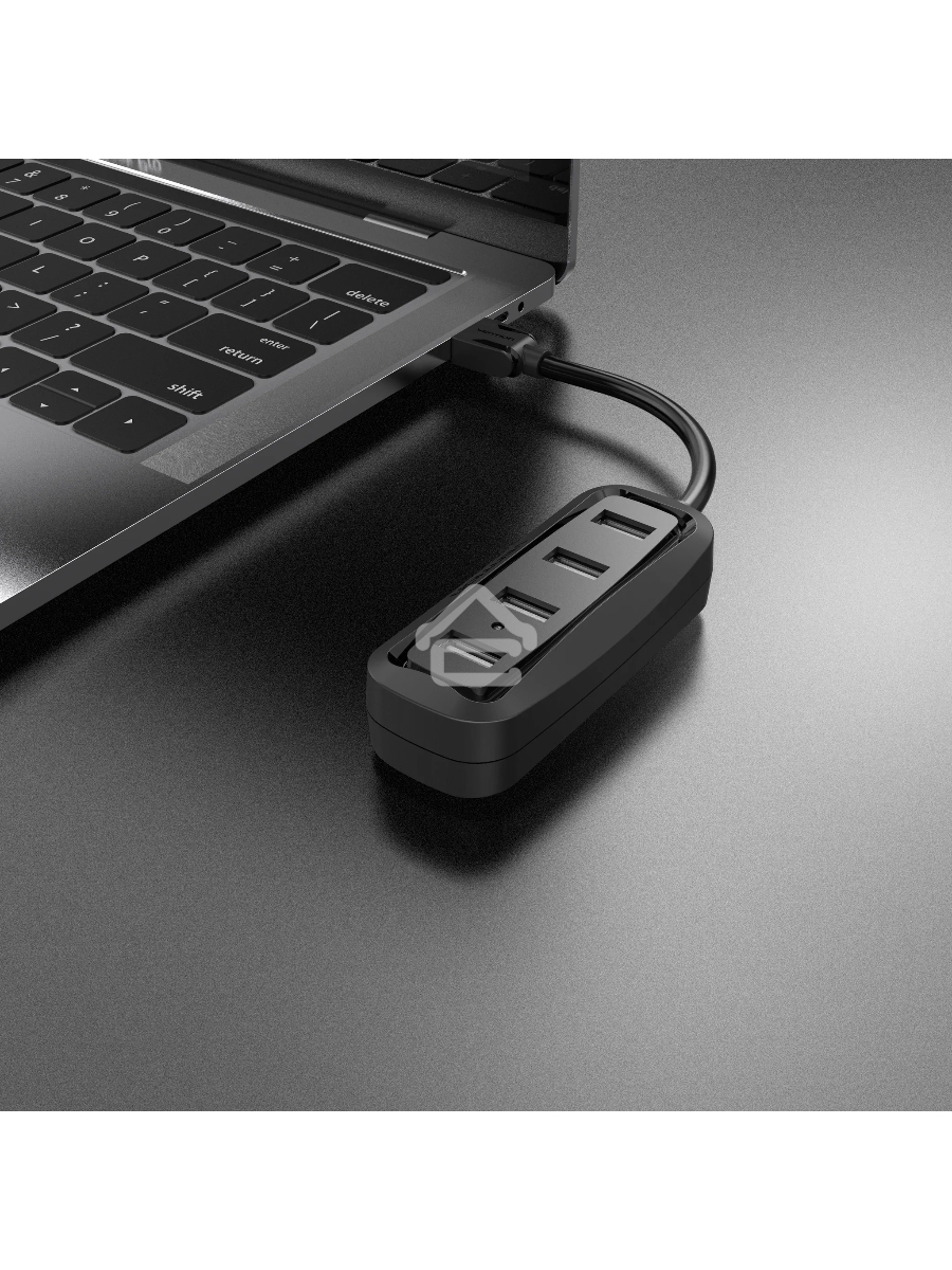Концентратор Vention USB 2.0 на 4 порта Черный VAS-J43-B015