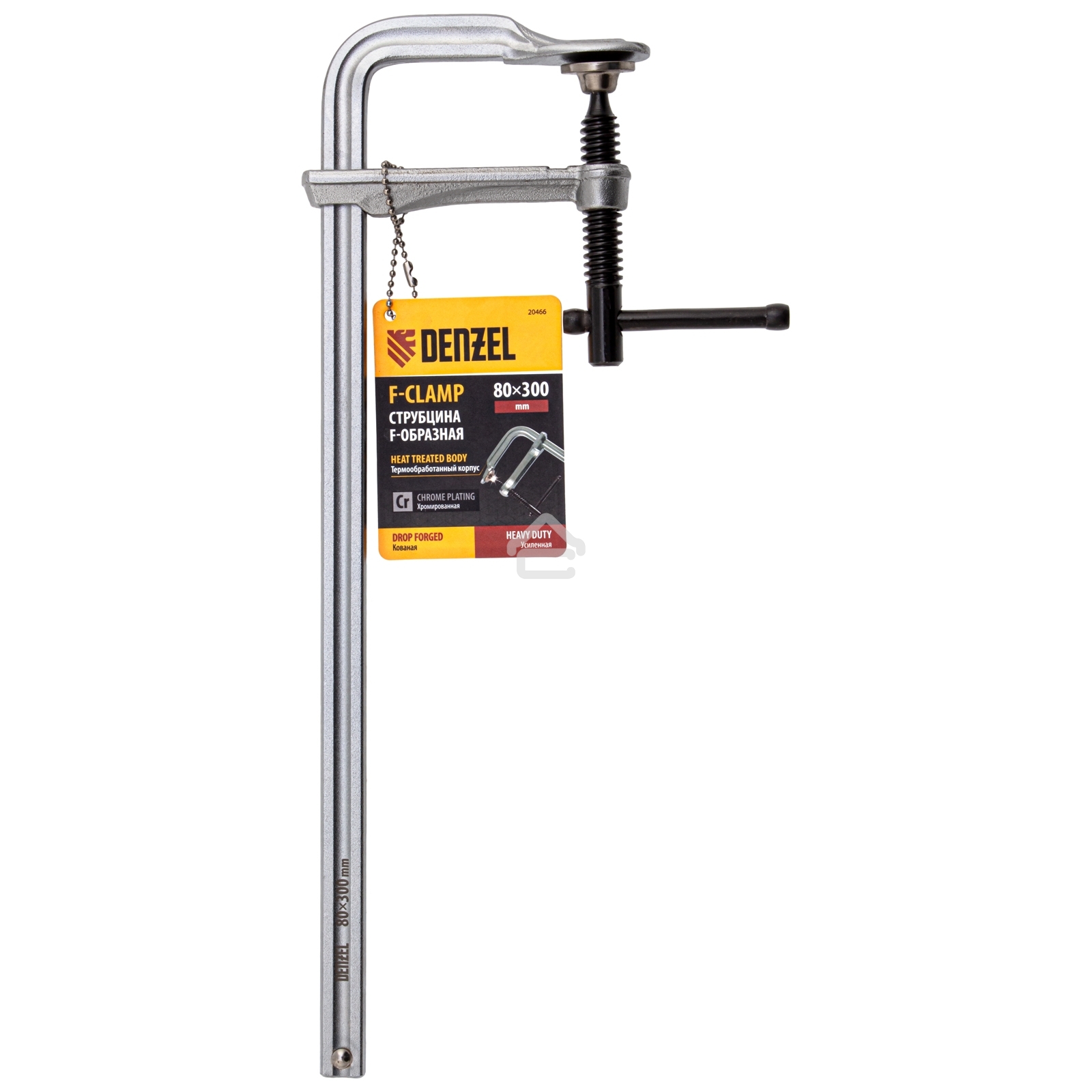 Струбцина Denzel F-образная, 80x300 мм, кованая