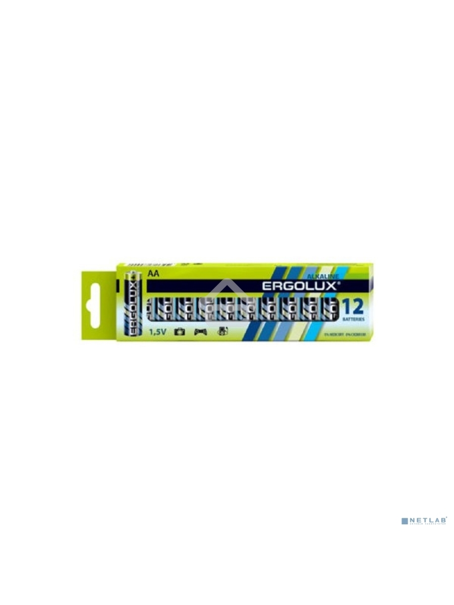 Батарея Ergolux Alkaline LR6 BP-12 AA 2800mAh (12шт) коробка