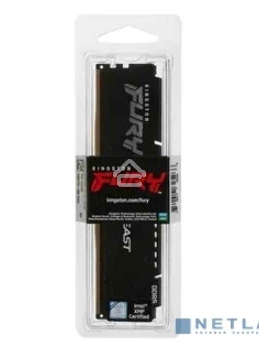 Оперативная память Kingston Fury Beast, DDR5, 8GB (1x8GB), 5200MHz, CL40, DIMM, с радиатором, черный
