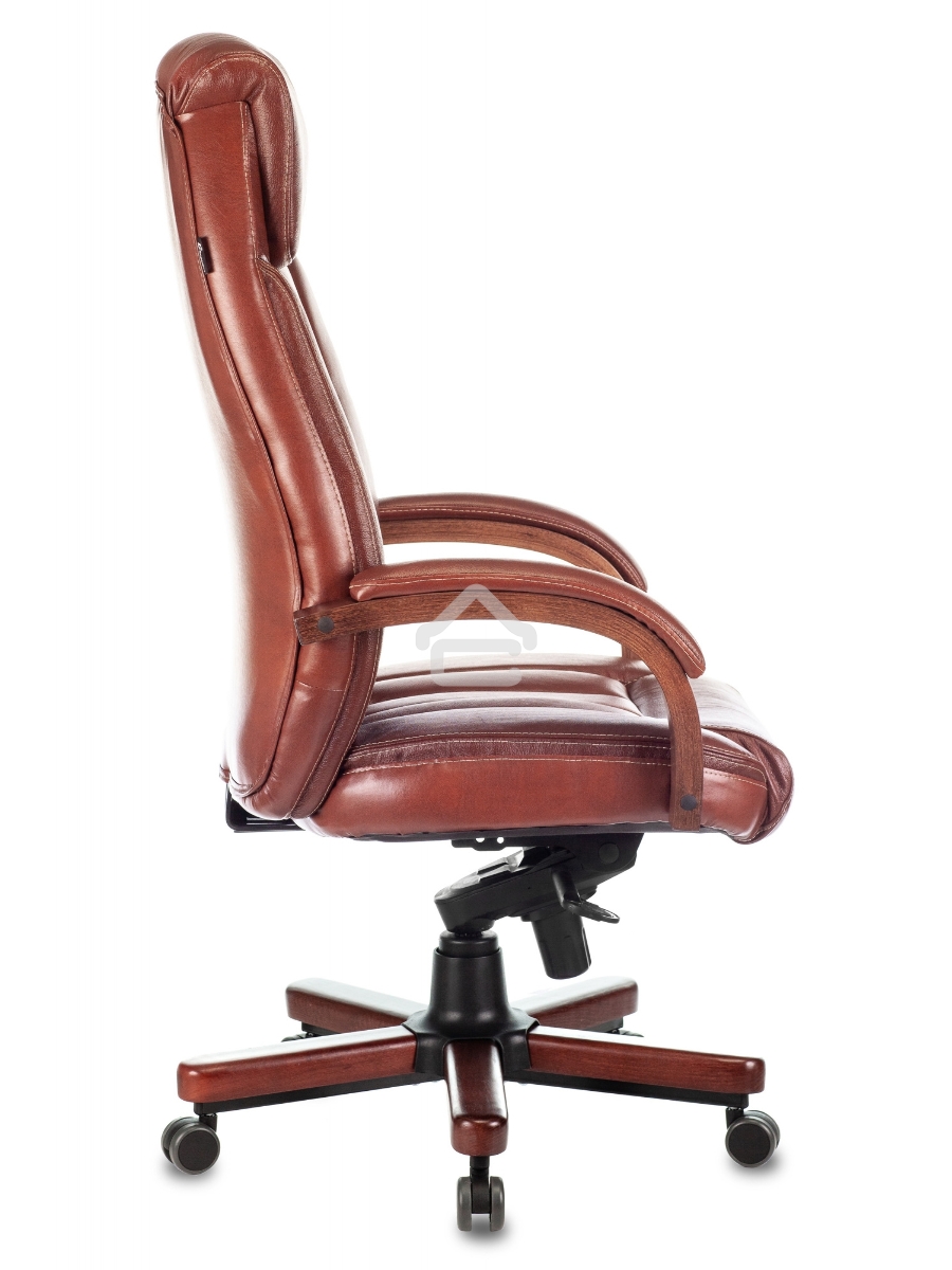 Кресло руководителя Бюрократ T-9922WALNUT светло-коричневый Leather Eichel, кожа, крестовина дерево