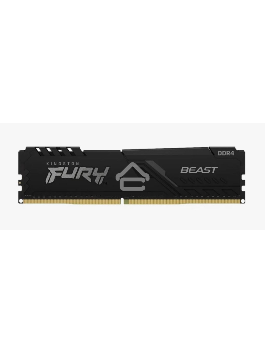 Оперативная память Kingston Fury Beast, DDR4, 16GB (1x16GB), 3200MHz, CL16, DIMM, с радиатором, чёрный