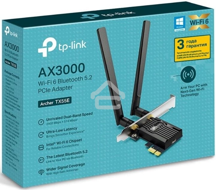 Адаптер PCI Express TP-Link Archer TX55E AX3000 Wi-Fi 6 Bluetooth 5.2