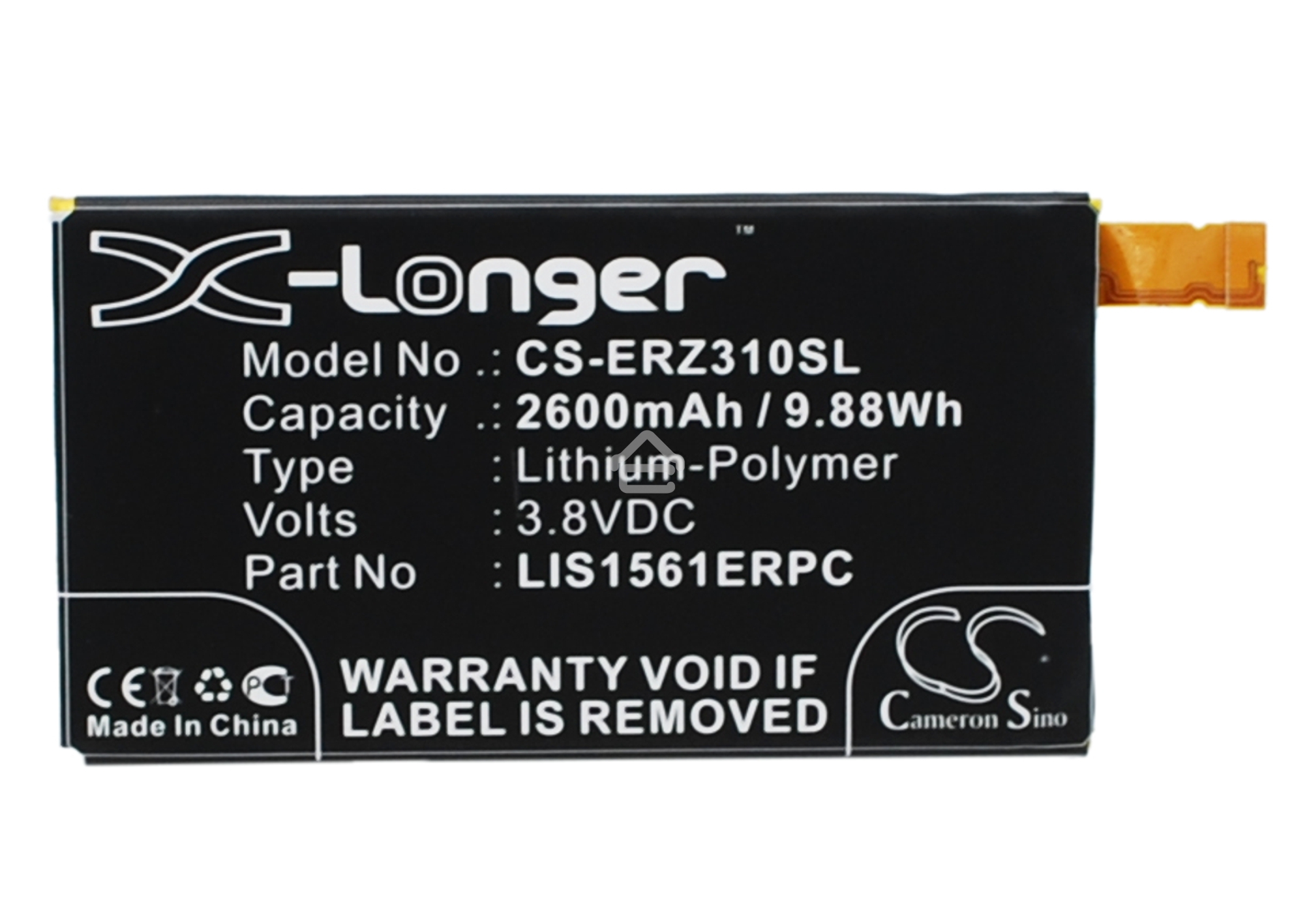 Аккумулятор CameronSino CS-ERZ310SL LIS1561ERPC для Sony Xperia Z3 Compact D5803 LTE 3.8V / 2600mAh / 9.88Wh