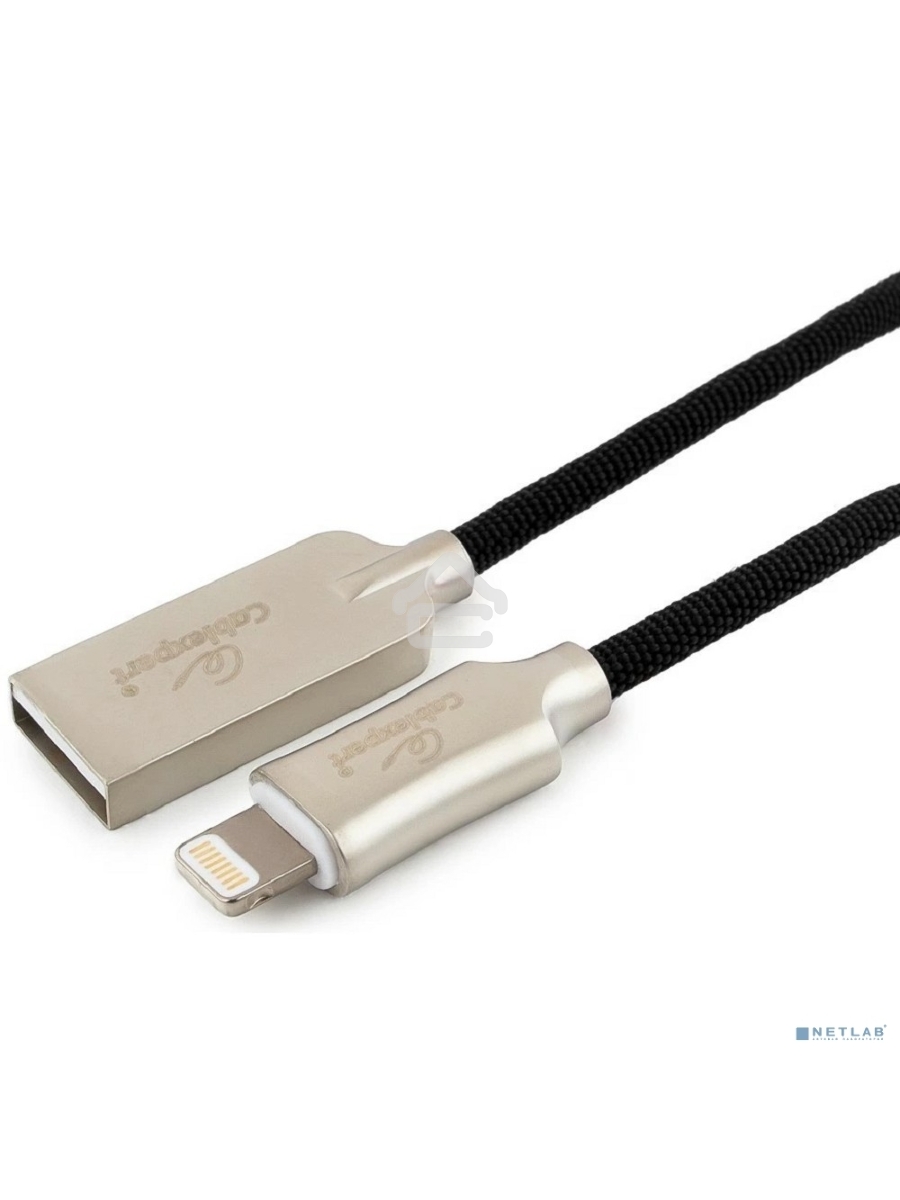 Кабель USB Cablexpert для Apple CC-P-APUSB02Bk-0.5M, MFI, AM/Lightning, серия Platinum, длина 0.5м, черный, блистер