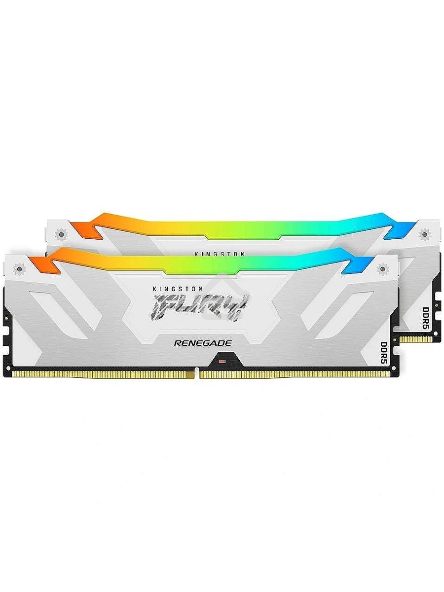 Оперативная память Kingston Fury Renegade, DDR5, 32GB (2x16GB), 6400MHz, CL32, DIMM, радиатор, RGB, белый