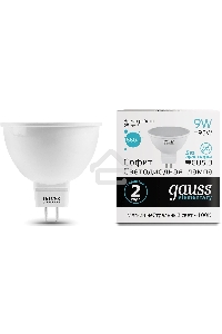 Лампа светодиодная Gauss Elementary MR16 9Вт цок.:GU5.3 спот 220B 4100K св.свеч.бел.нейт. MR16 (упак.:10шт) (13529)