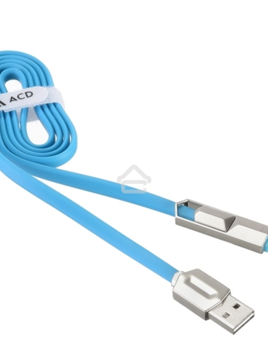 Кабель USB ACD-DUAL Lightning / MicroUSB ~ USB-A 2в1, TPE, 1м, синий (ACD-U924-CML)