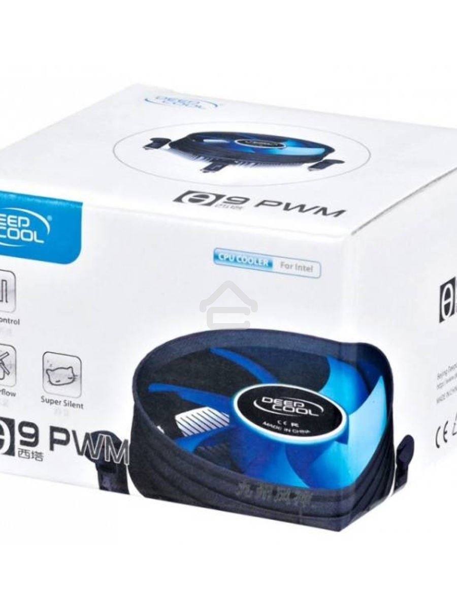 Кулер для процессора DEEPCOOL THETA 9 PWM черный/синий, 92 мм, алюминий, 3200 об/мин, 41.3 дБ, 4 pin, 95 Вт, 46.5 мм