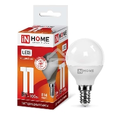 Лампа светодиодная LED-ШАР-VC 11Вт 230В E14 6500К 990лм IN HOME 4690612024929