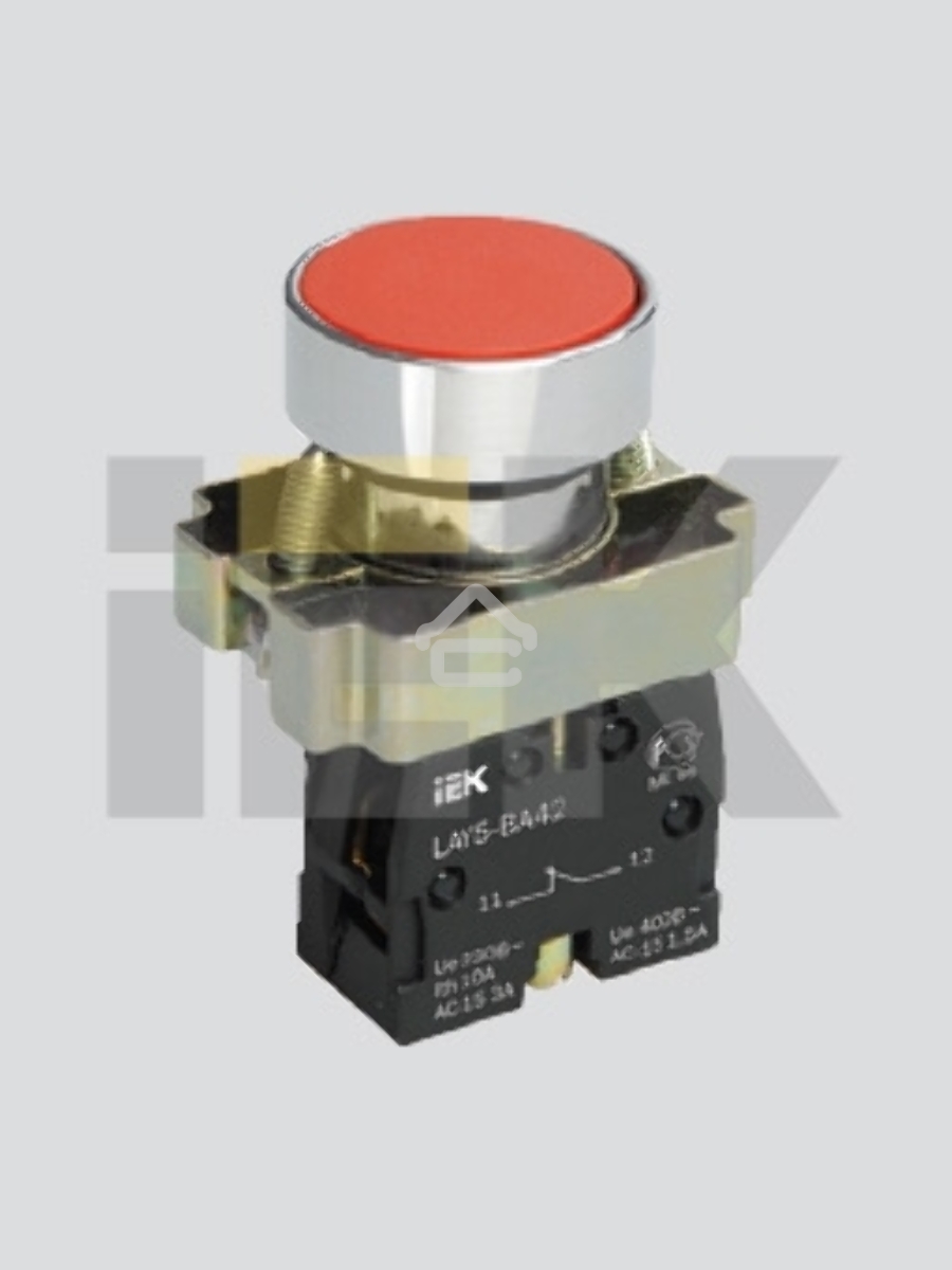 Кнопка LAY5-BA41 без подсветки красн. 1з ИЭК BBT60-BA-K04