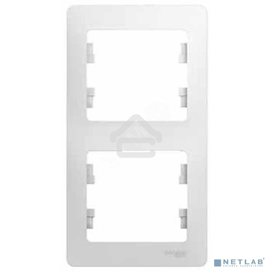 Рамка 2-м Glossa верт. белый  SchE GSL000106