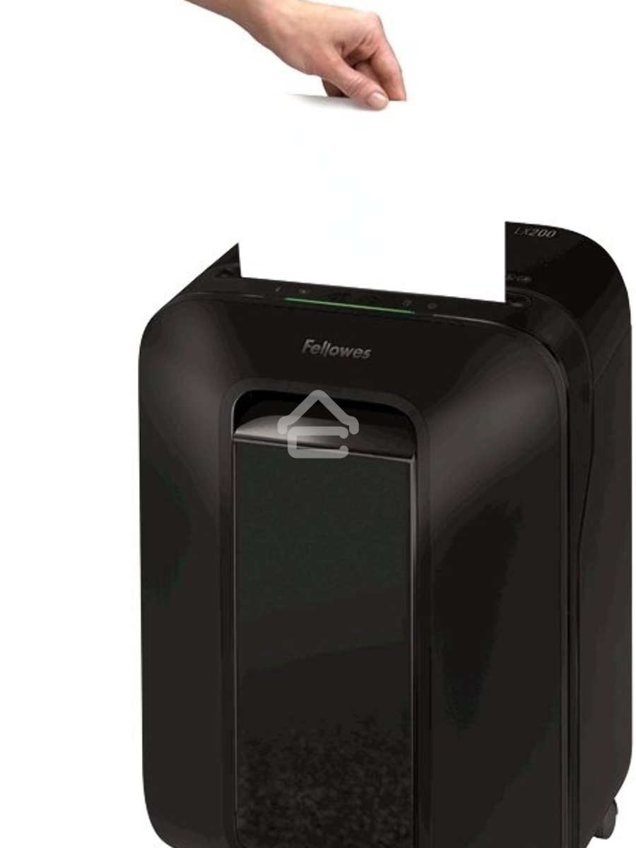 Шредер Fellowes PowerShred LX200 черный (секр.P-4)/перекрестный/12лист./22лтр./скрепки/скобы/пл.карты