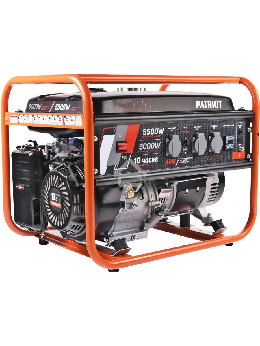 Электрогенератор бензиновый Patriot GRS 6500, 5.5 кВт, 75 дБ, 70 кг
