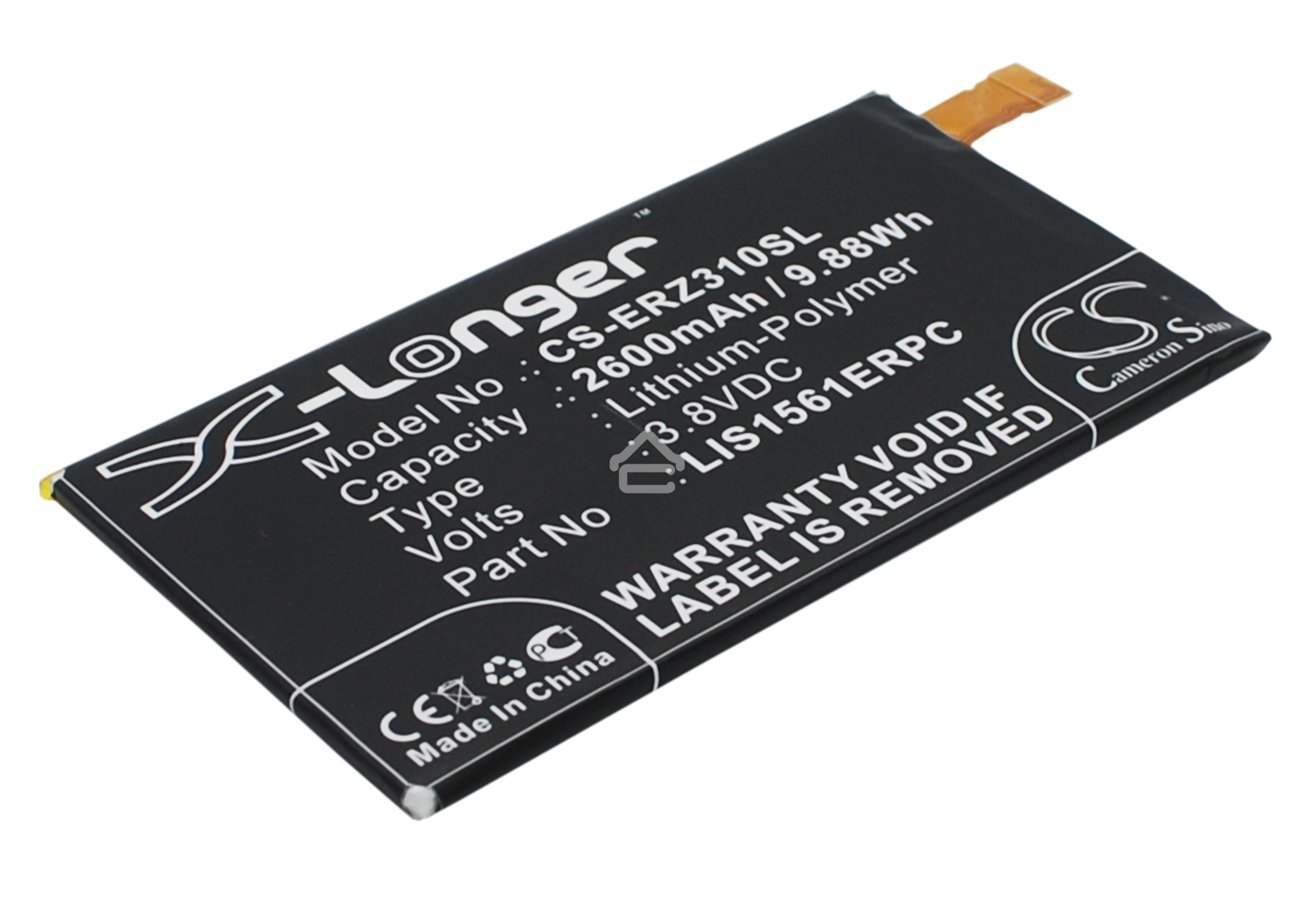 Аккумулятор CameronSino CS-ERZ310SL LIS1561ERPC для Sony Xperia Z3 Compact D5803 LTE 3.8V / 2600mAh / 9.88Wh