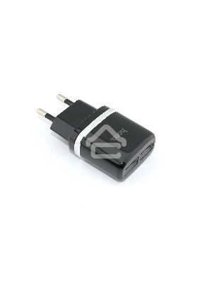 Блок питания (сетевой адаптер) HOCO C12 Smart два порта USB, 5V, 2.4A, черный