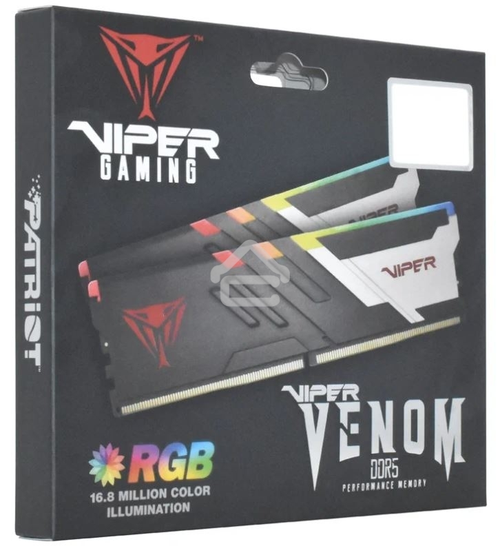 Оперативная память Patriot Viper Venom, DDR5, 32GB (2x16GB), 7200MHz, CL34, DIMM, с радиаторами, RGB, черный