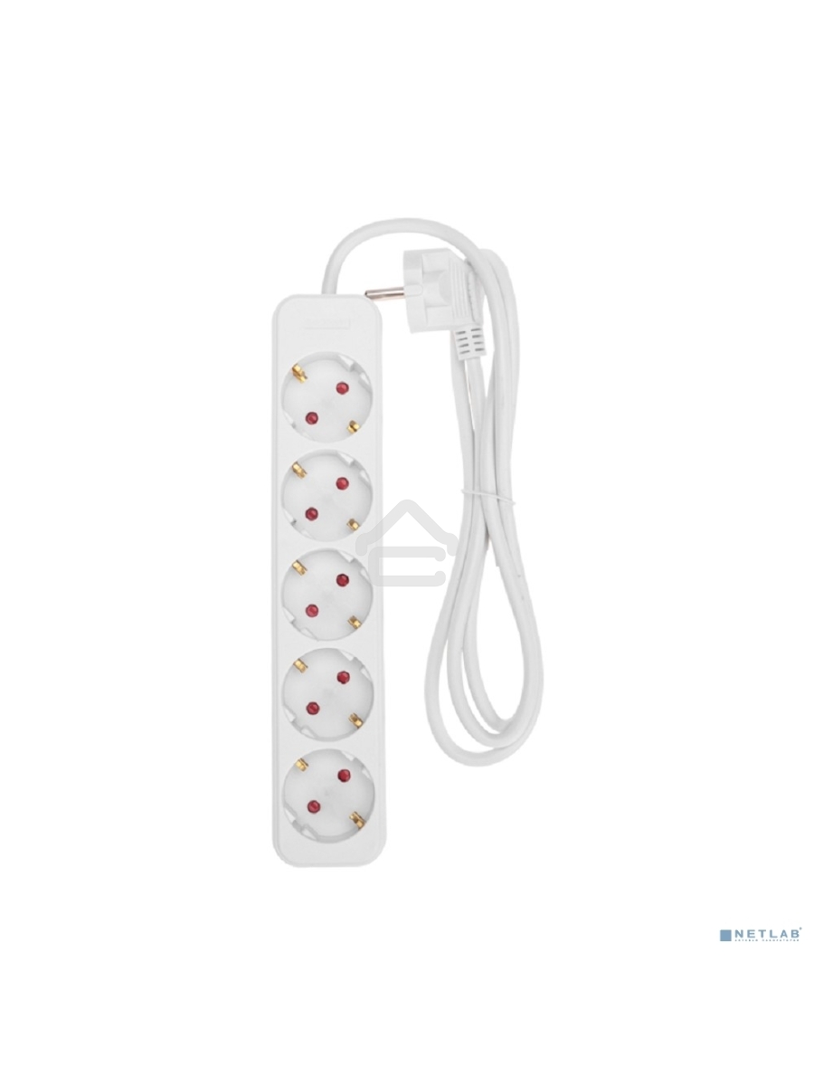 Удлинитель STANDARD 5 гнезд, 1,5м, 3х1,0мм², с/з, белый Rexant