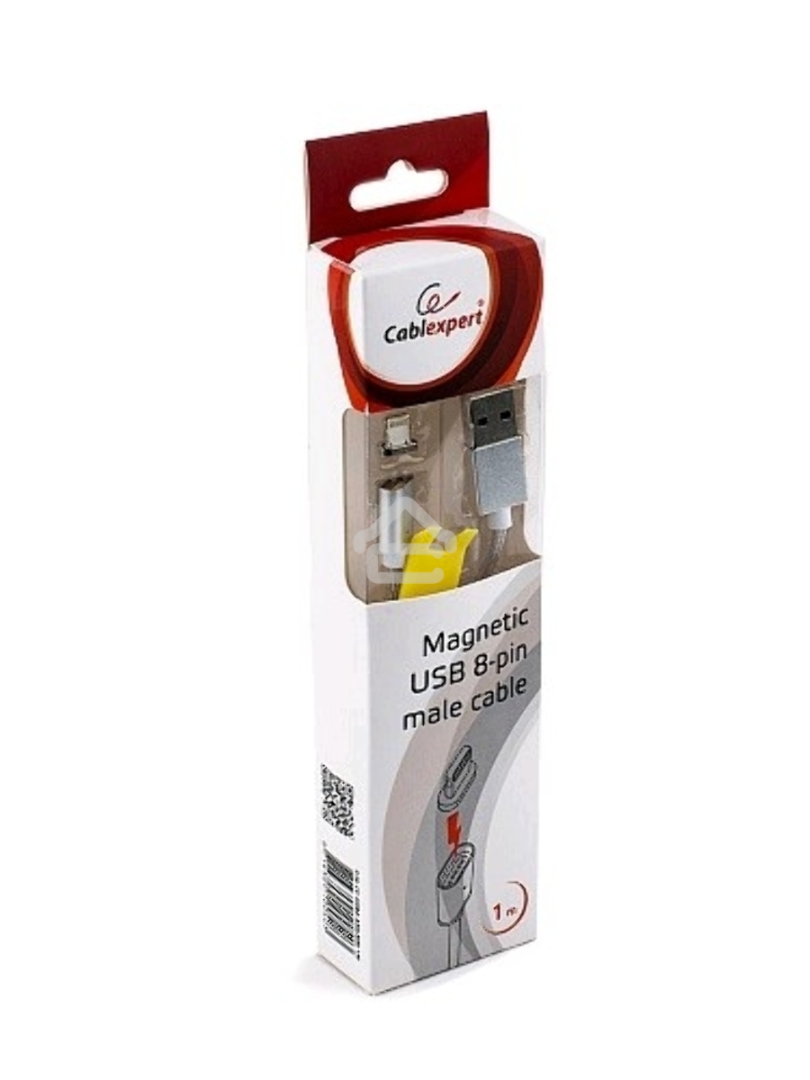 Кабель Cablexpert магнитный USB 2.0 CC-USB2-AMLMM-1M, AM/ iPhone lightning, магнитный кабель, 1м, алюминиевые разъемы, коробка