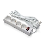 Удлинитель ExeGate EC-4-5W (EX279401RUS), белый, 5 м, евровилка с заземлением, 4 евророзетки с заземлением, 2200 Вт