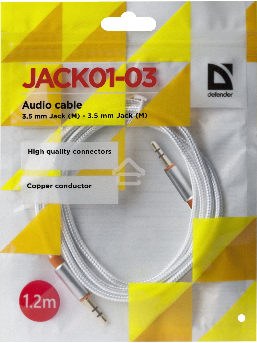 Кабель аудио Defender 3.5MM 1.2M Jack M- Jack M белый