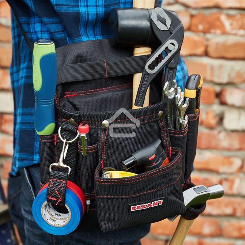 Сумка монтажника поясная с 7 отделениями Rexant RE-7