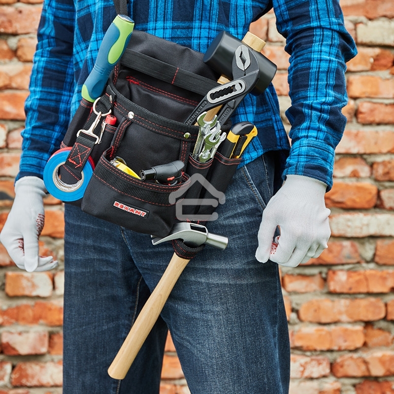 Сумка монтажника поясная с 7 отделениями Rexant RE-7
