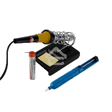 Набор для пайки Rexant №4 (паяльник 30 Вт, оловоотсос, подставка, припой, губка)