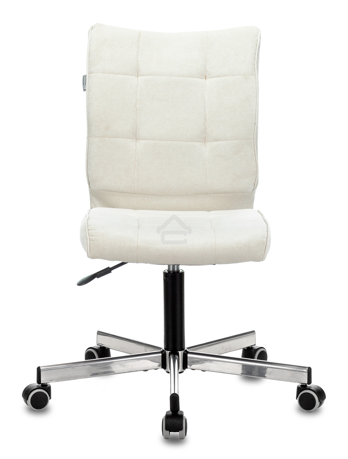 Кресло компьютерное Бюрократ CH-330M/VELV20 без подлокотников, молочный, крестовина металл