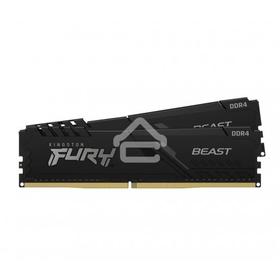 Оперативная память Kingston Fury Beast, DDR4, 64GB (2x32GB), 3200MHz, CL16, DIMM, черный