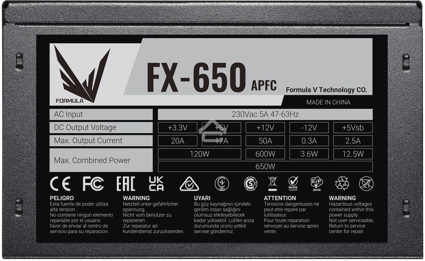 Блок питания Aerocool / Formula ECO-650W, 650Вт, 120мм, серый