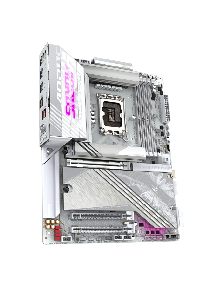 Материнская плата Gigabyte Z890 AORUS ELITE X ICE, LGA 1851, Intel Z890, 4xDDR5, 4xSATA, 5xM.2, 1xPCIe 5.0 x16, 1xPCIe 4.0 x4, 1xPCIe 4.0 x1, 1x 2.5Gb LAN, 4xUSB-A 3.2 Gen 1, 2xUSB-A 3.2 Gen 2, 4xUSB-A 2.0, 1xUSB-C (Thunderbolt 4), 2x3.5 мм, 7.1, ATX