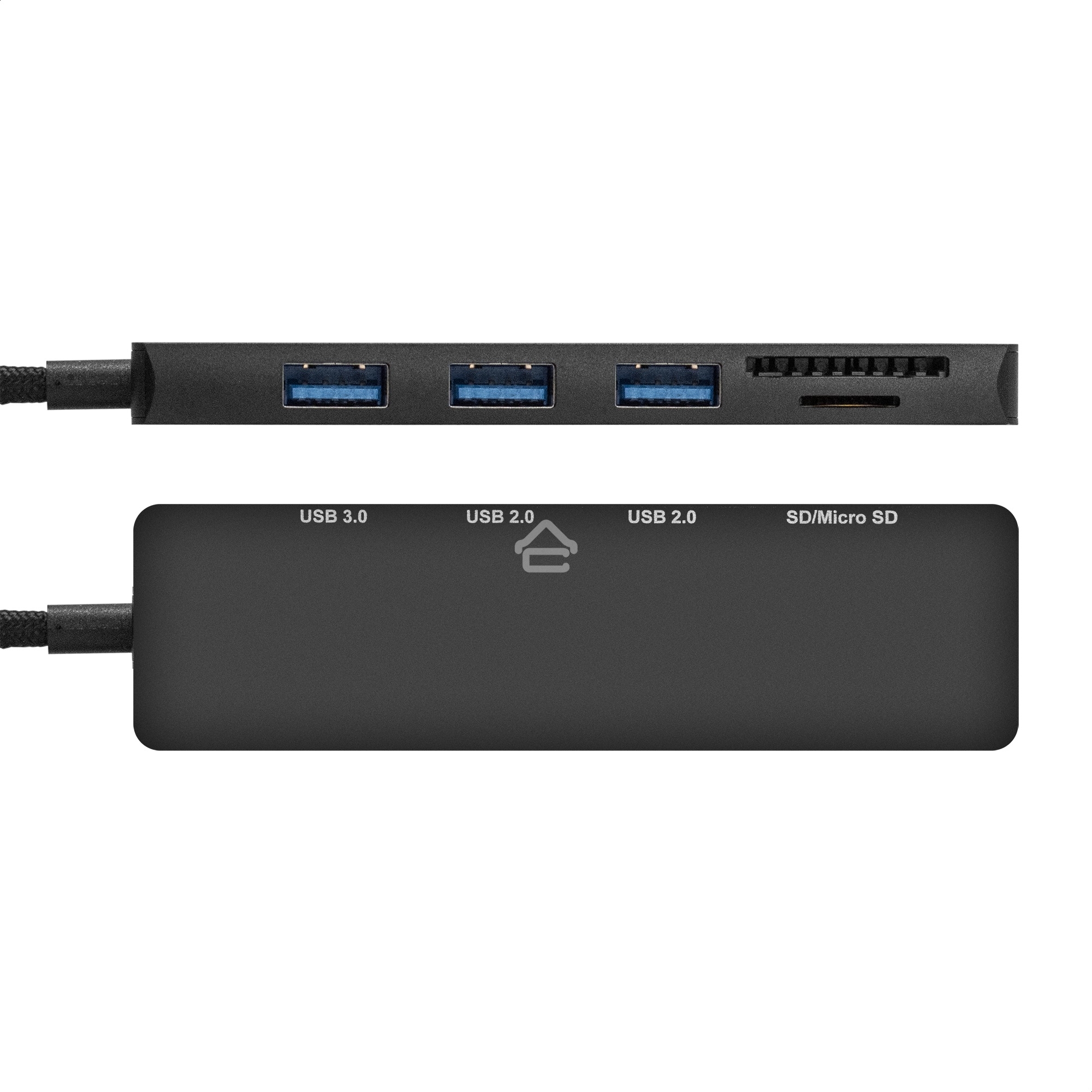 USB-концентратор 4-в-1 ExeGate DUB-2213C/CR (кабель-адаптер USB Type-C --> 2xUSB2.0+ 1xUSB3.0+Card Reader, Plug&Play, черный)