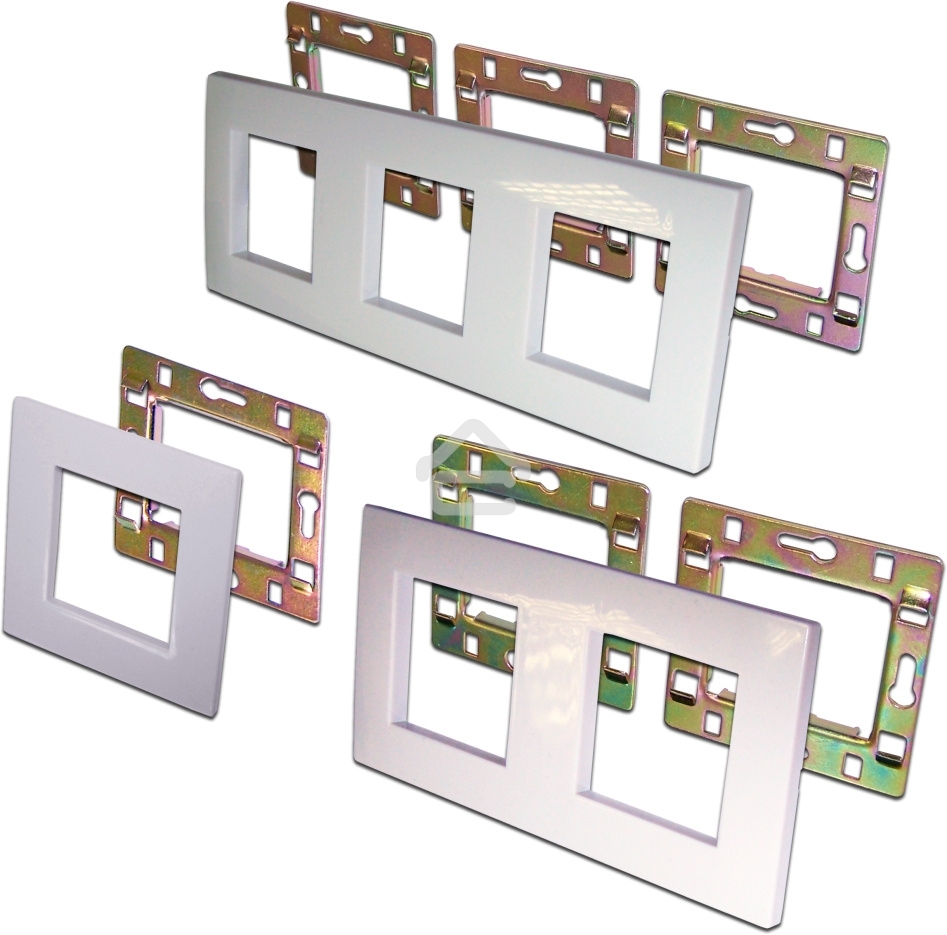 Рамка 1-постовая 45х45, с суппортом, белый
