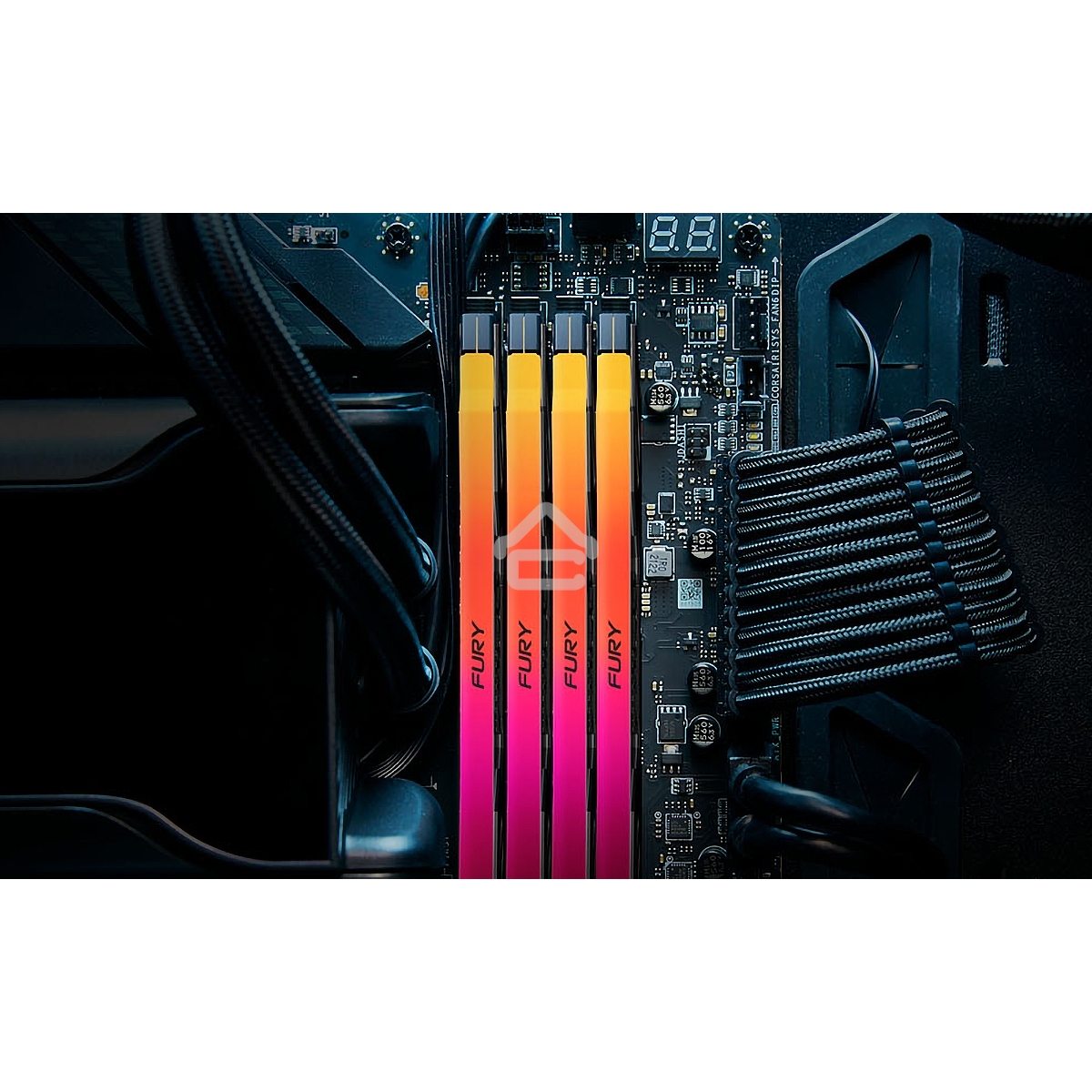 Оперативная память Kingston Fury Renegade, DDR5, 16GB (1x16GB), 6800MHz, CL36, DIMM, радиатор, RGB, серебристый