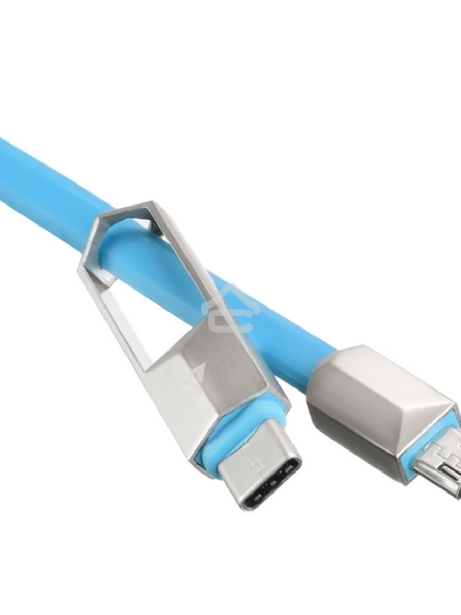 Кабель USB ACD-DUAL Lightning / MicroUSB ~ USB-A 2в1, TPE, 1м, синий (ACD-U924-CML)