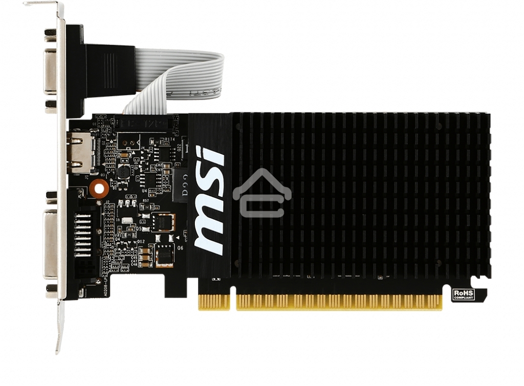 Видеокарта MSI PCI-E GT 710 2GD3H LP nVidia GeForce GT 710 2048Mb 64bit DDR3 954/1600 DVIx1/HDMIx1/CRTx1/HDCP Ret low profile