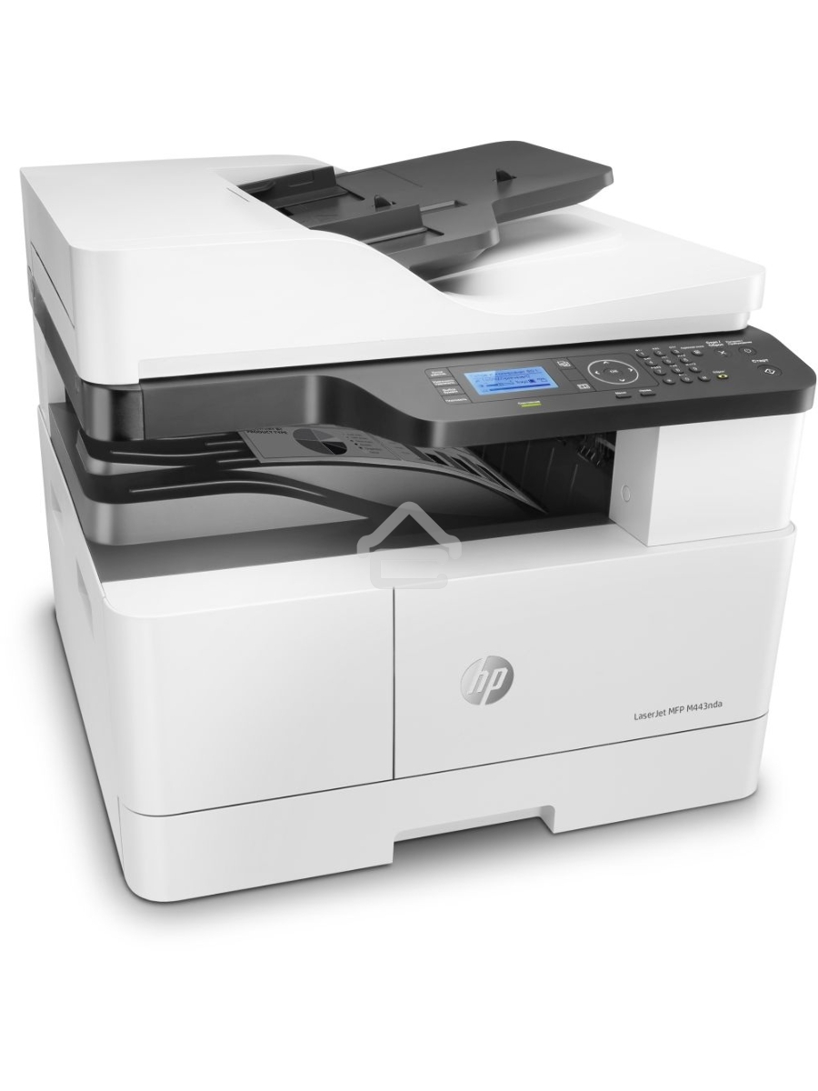 МФУ лазерный HP LaserJet MFP M443nda (8AF72A), A3, ч/б, печ. до 25 стр/мин. (А4) до 13 стр/мин. (А3), скан. до 21 стр/мин., 1200 x 1200 dpi (печать) 600x600dpi (скан.), USB, RJ-45