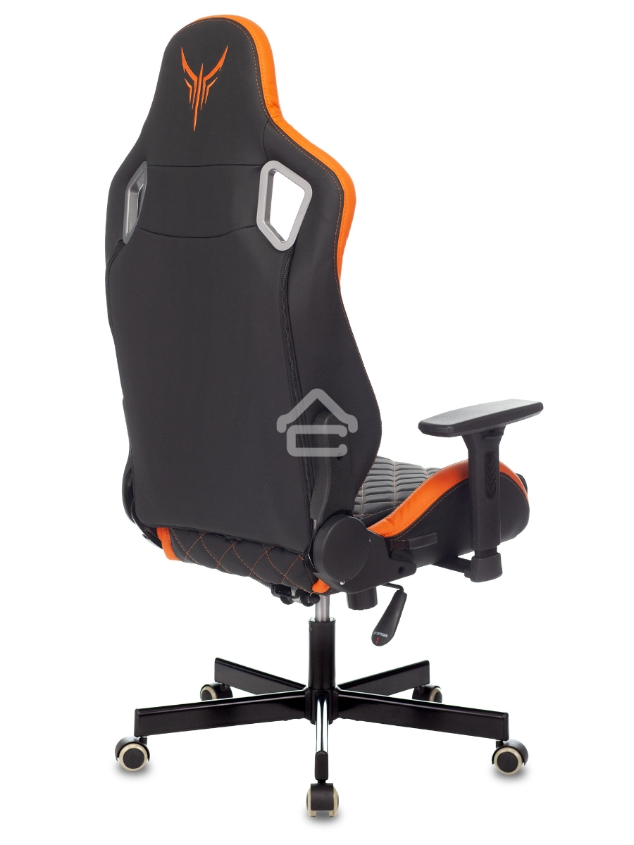 Кресло игровое Knight OUTRIDER черный/оранжевый ромбик эко.кожа с подголов. крестовина металл