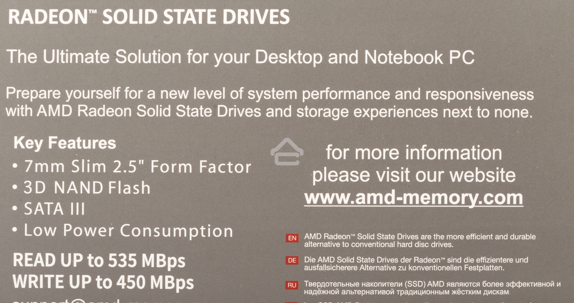 Накопитель SSD AMD Radeon R5 R5SL256G, 256 Gb, 2.5